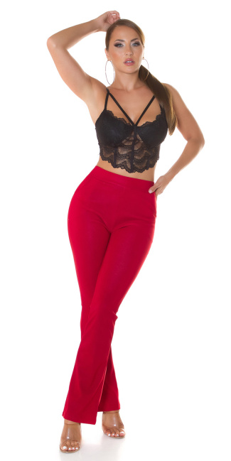Must-Have Basic Highwaist flared pants Red